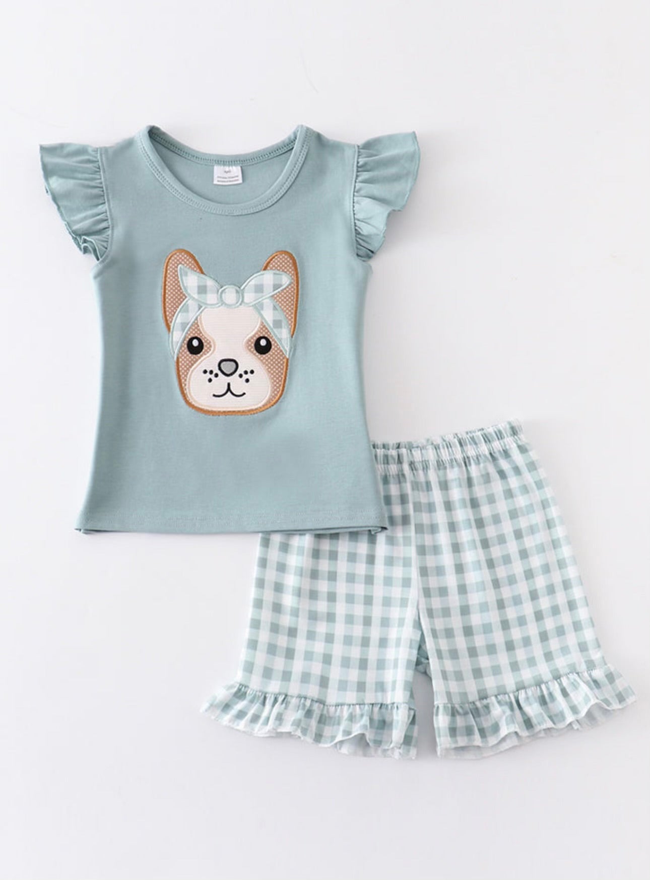 French knot bull dog girl set