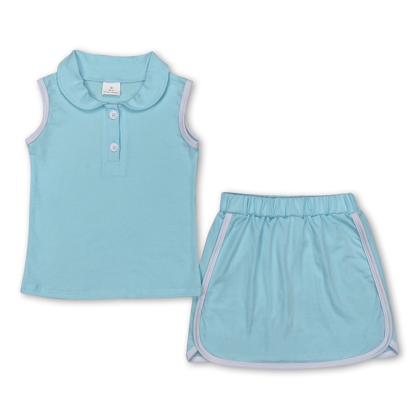 Girls aqua polo tennis set