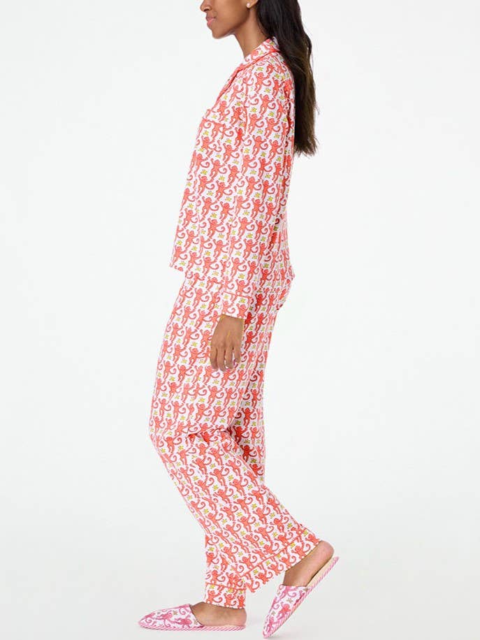 Women's Monkey Print Long Sleeve Lounge Set