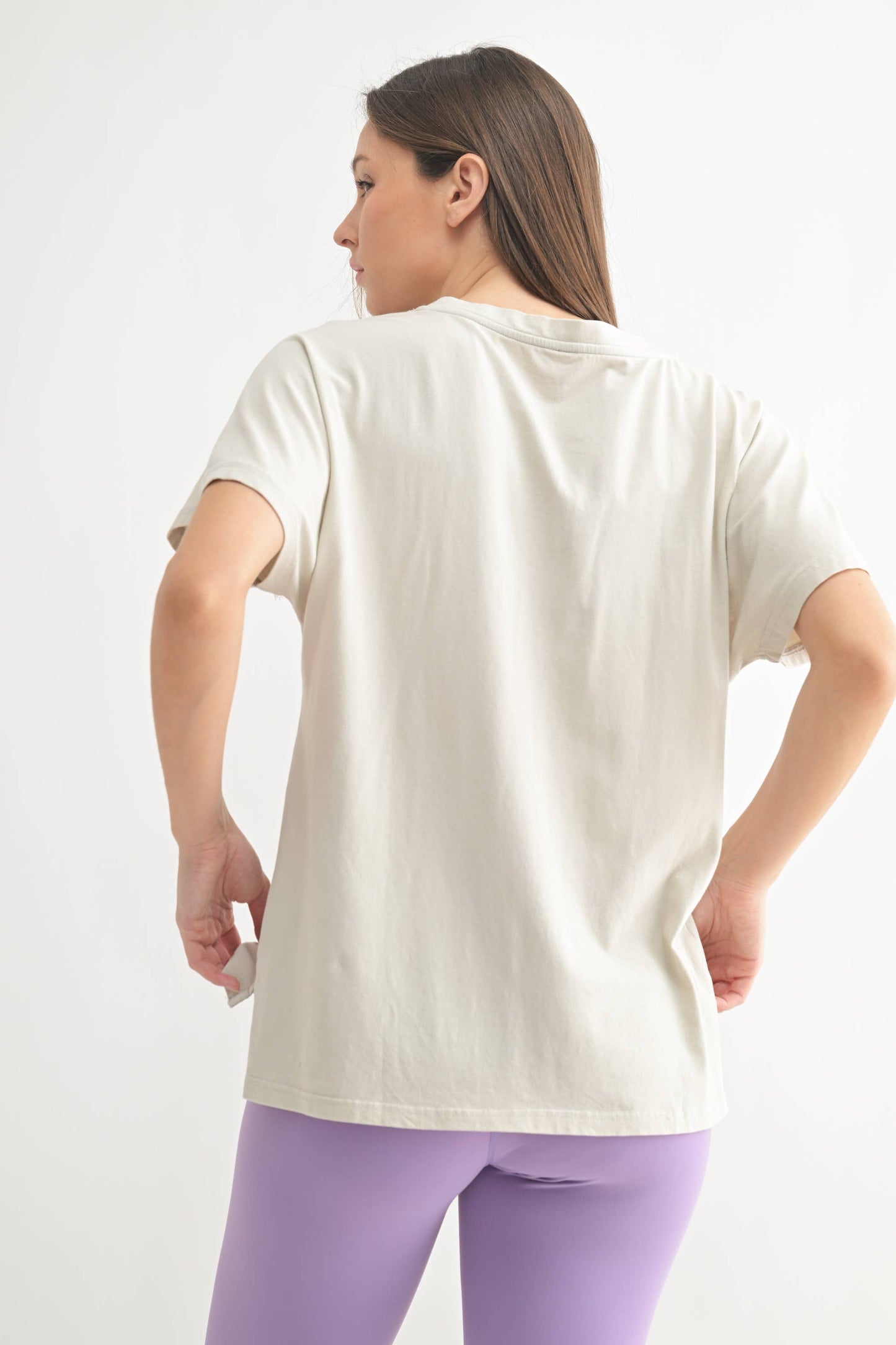 Pima Cotton Henley Tee: PALE GREY