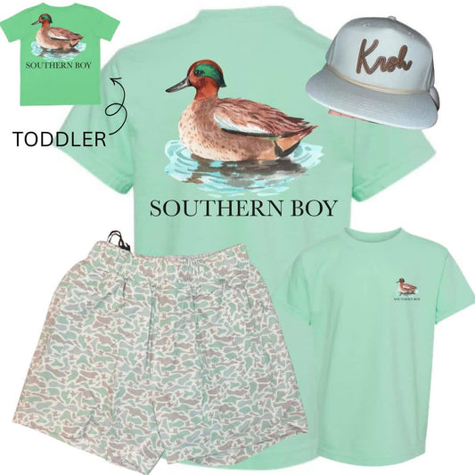 Southern Boy - Duck - Kids Tee: Comfort Color / YXS / Short Sleeve