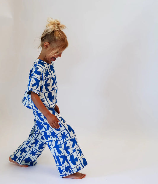 Girls Luna 2 piece set blue bird