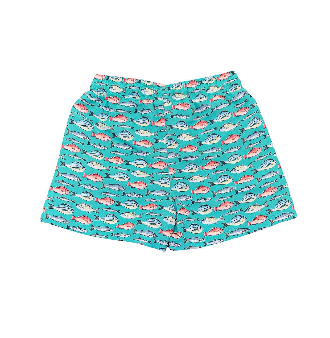 Saint Simons Swim Trunk Aqua Fish: Aqua Fish / 5t