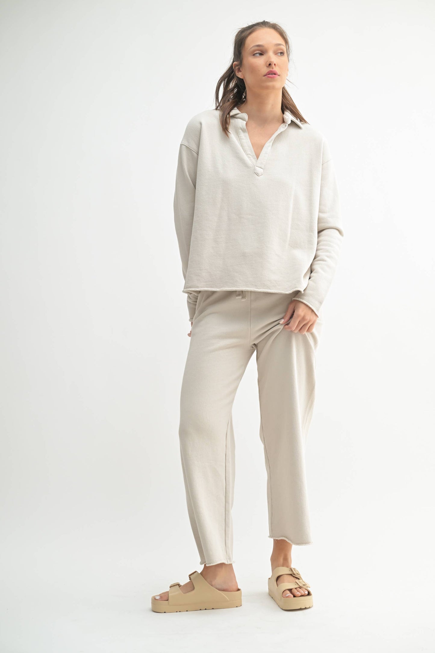 Malibu Vintage Henley long sleeve  LIGHT GREY