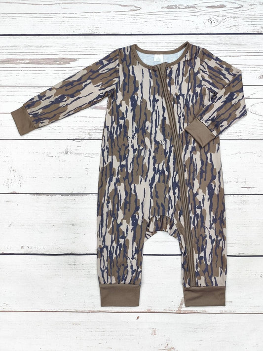 Boys Camo Print Zip Sleeper