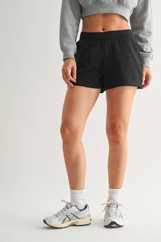SoulSoft French Terry 3" Lounge Shorts: Black